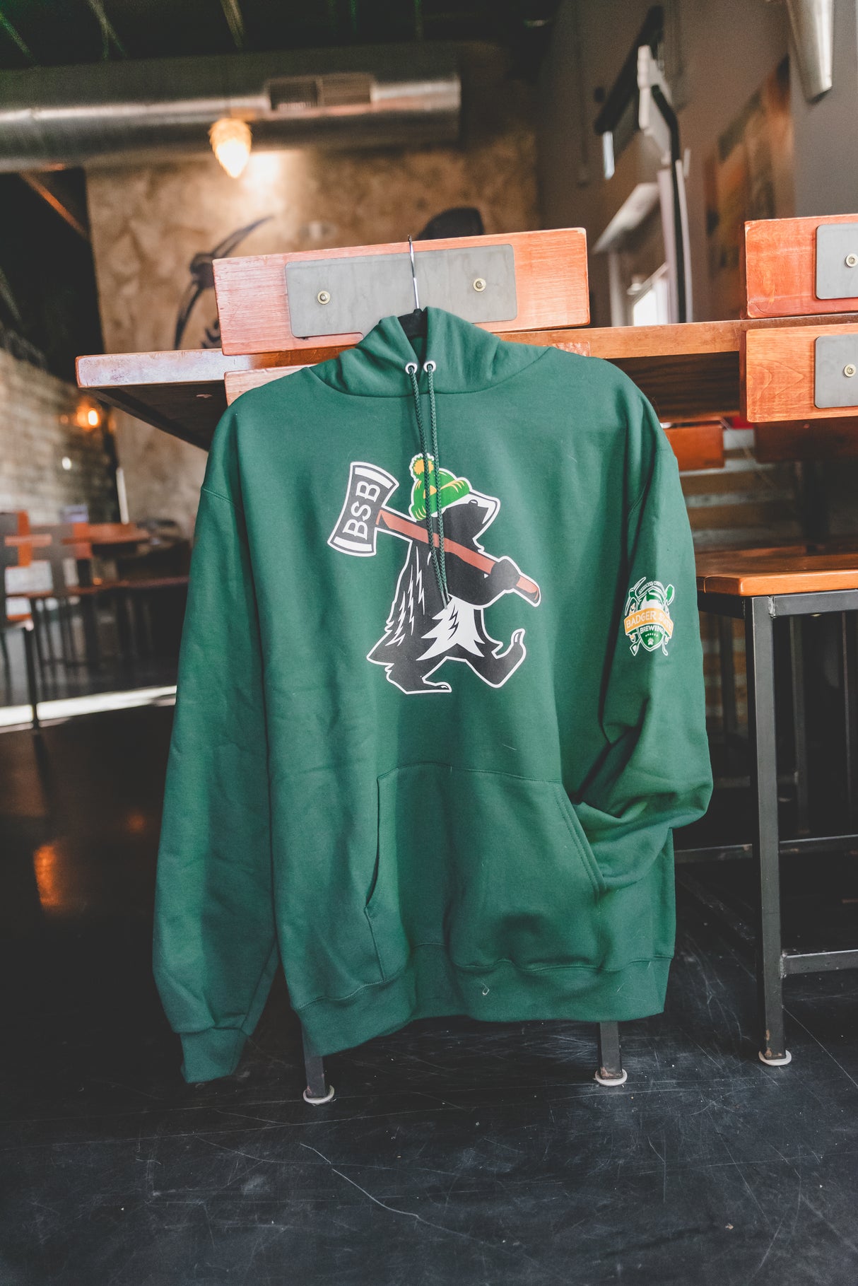 Bunyan Badger Green Hoodie