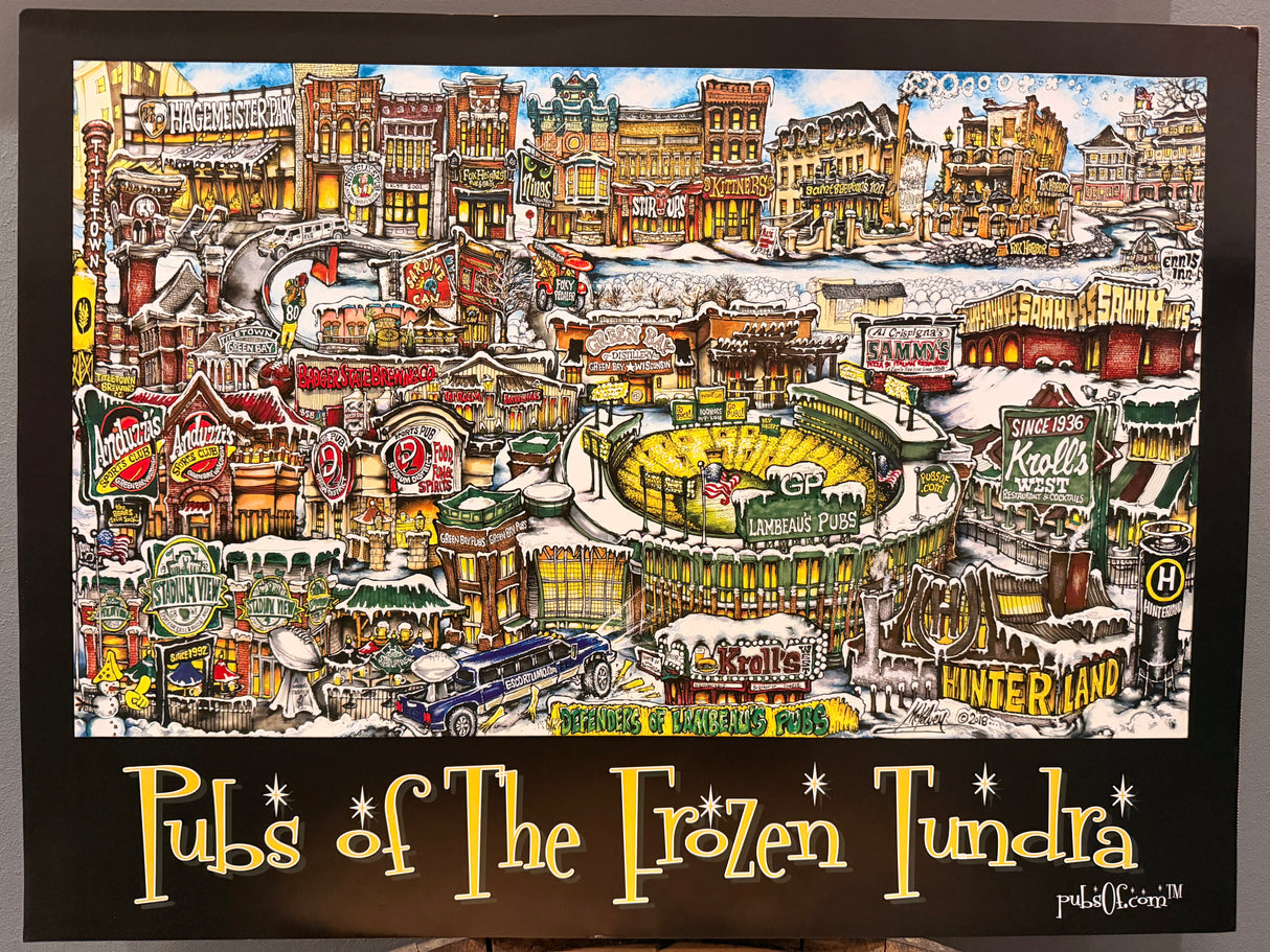 Pubs of The Frozen Tundra 24x18 Print