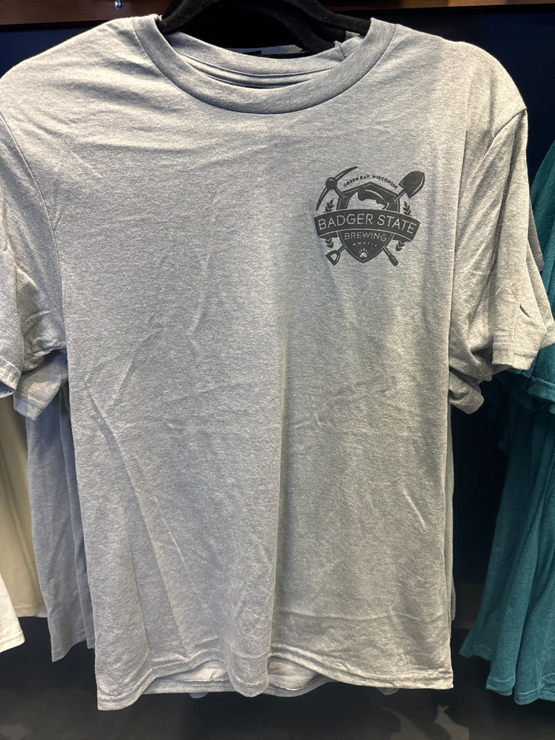 Monochromatic Shield T-Shirt - Grey – Badger State Brewing
