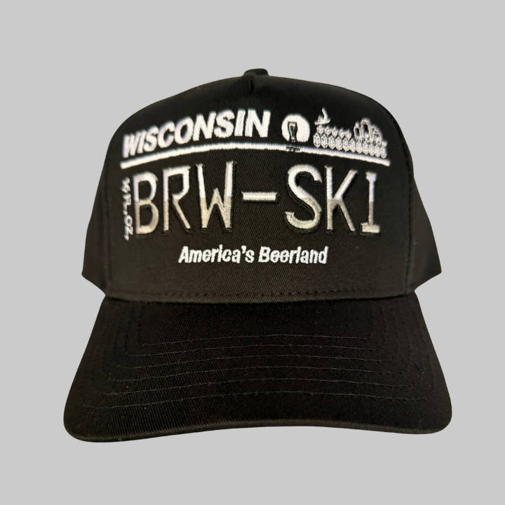 Black & Grey BRW-SKI Station Twill 5-Panel Snap Back