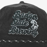 Embroidered Corduroy 5-Panel Snapback Script Badger Hat
