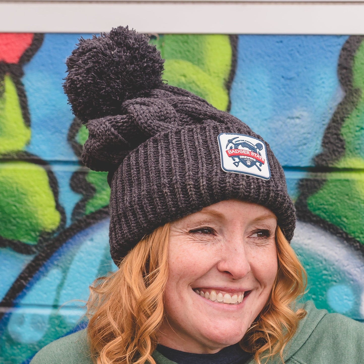 Women's Pom Beanie - Charcoal