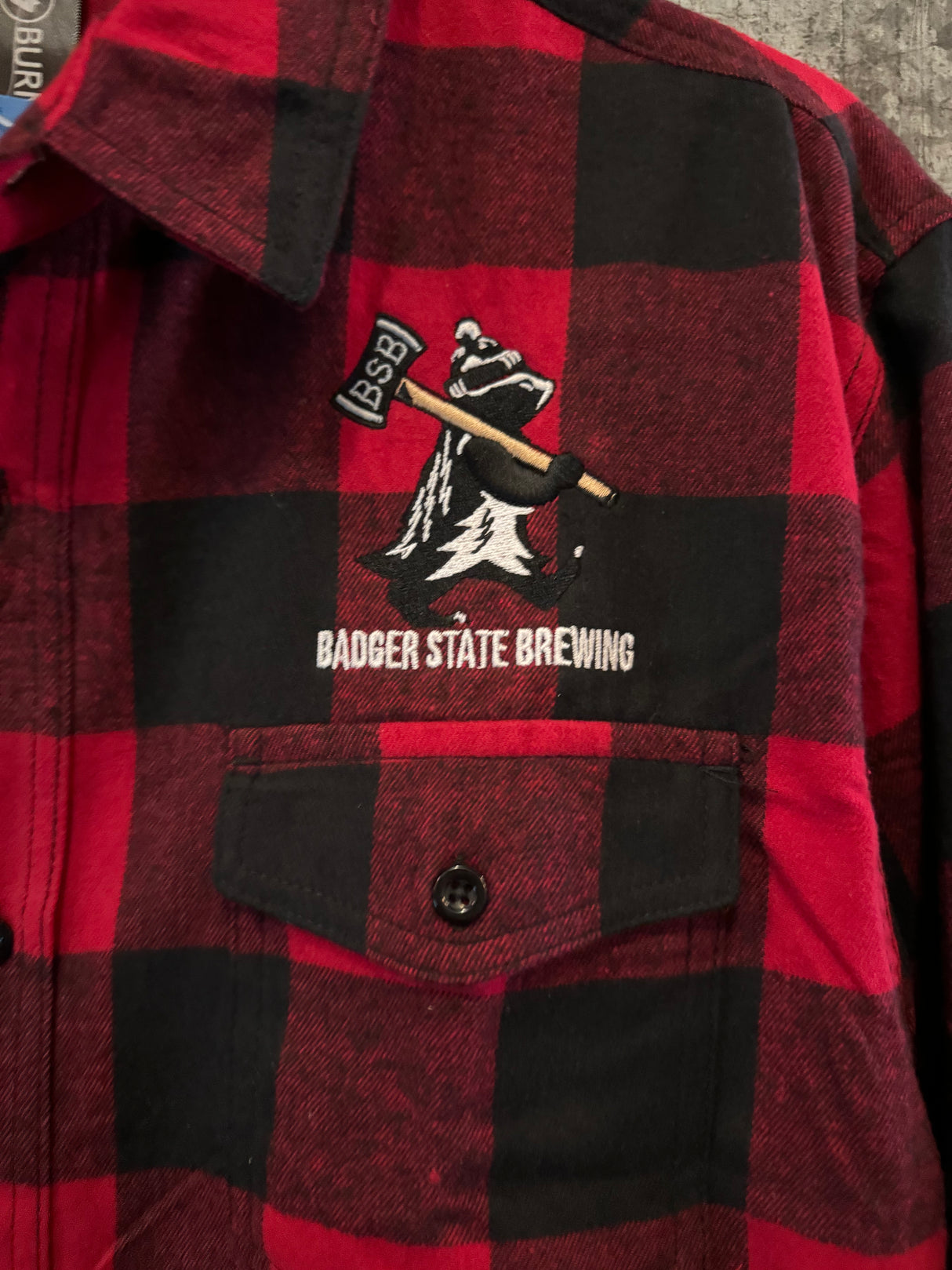 Embroidered Badger Flannel