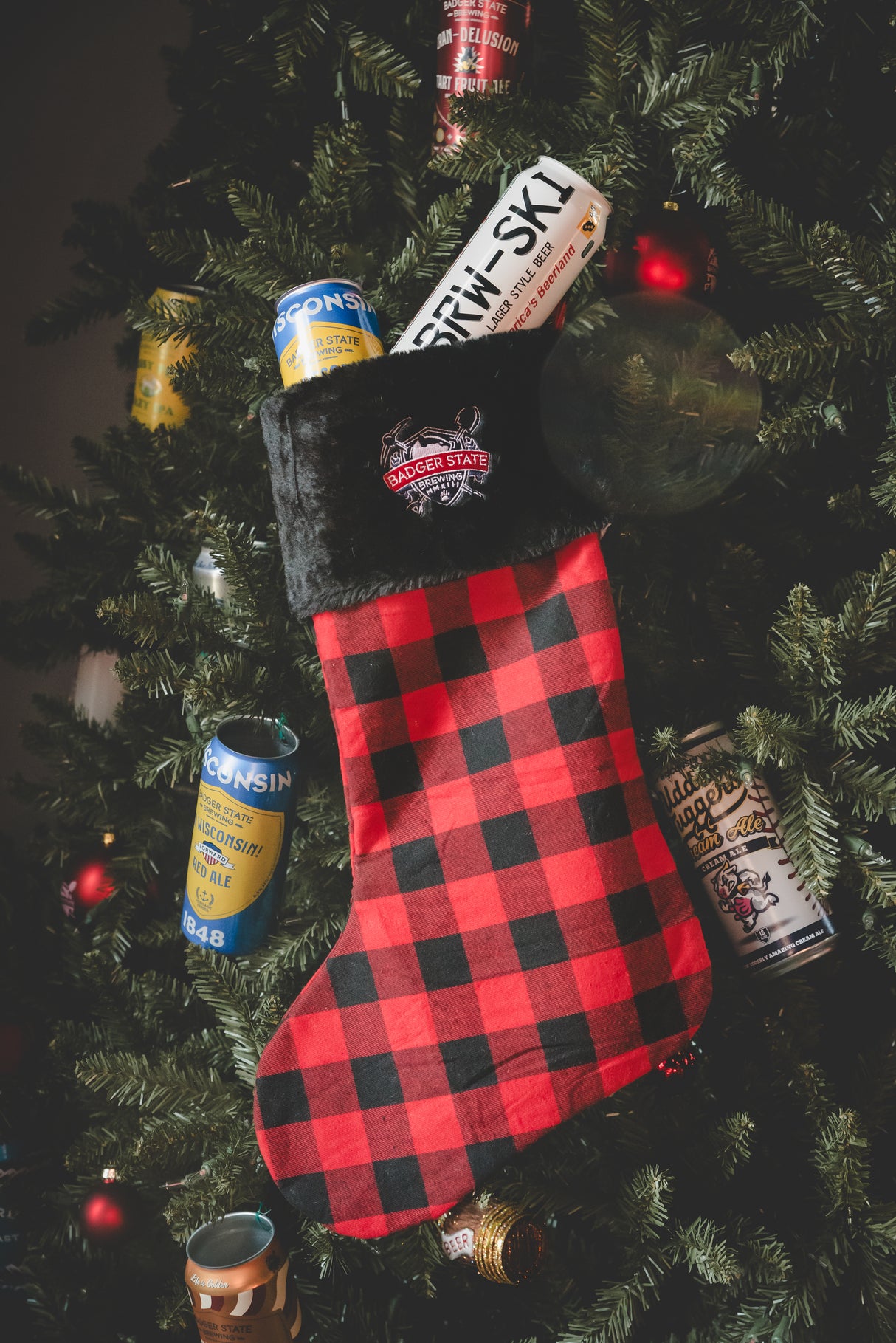 Buffalo Plaid Logo Christmas Stocking