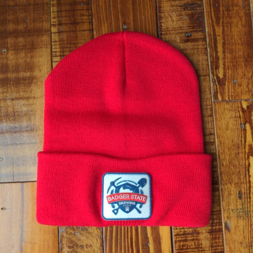 Rubber Patch Beanie - Red